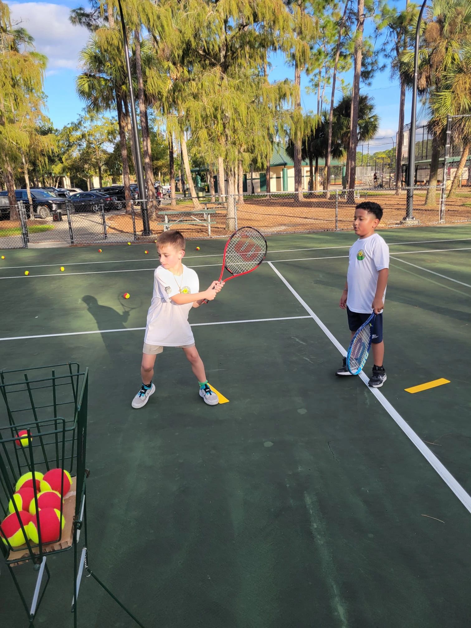 Tennis training session