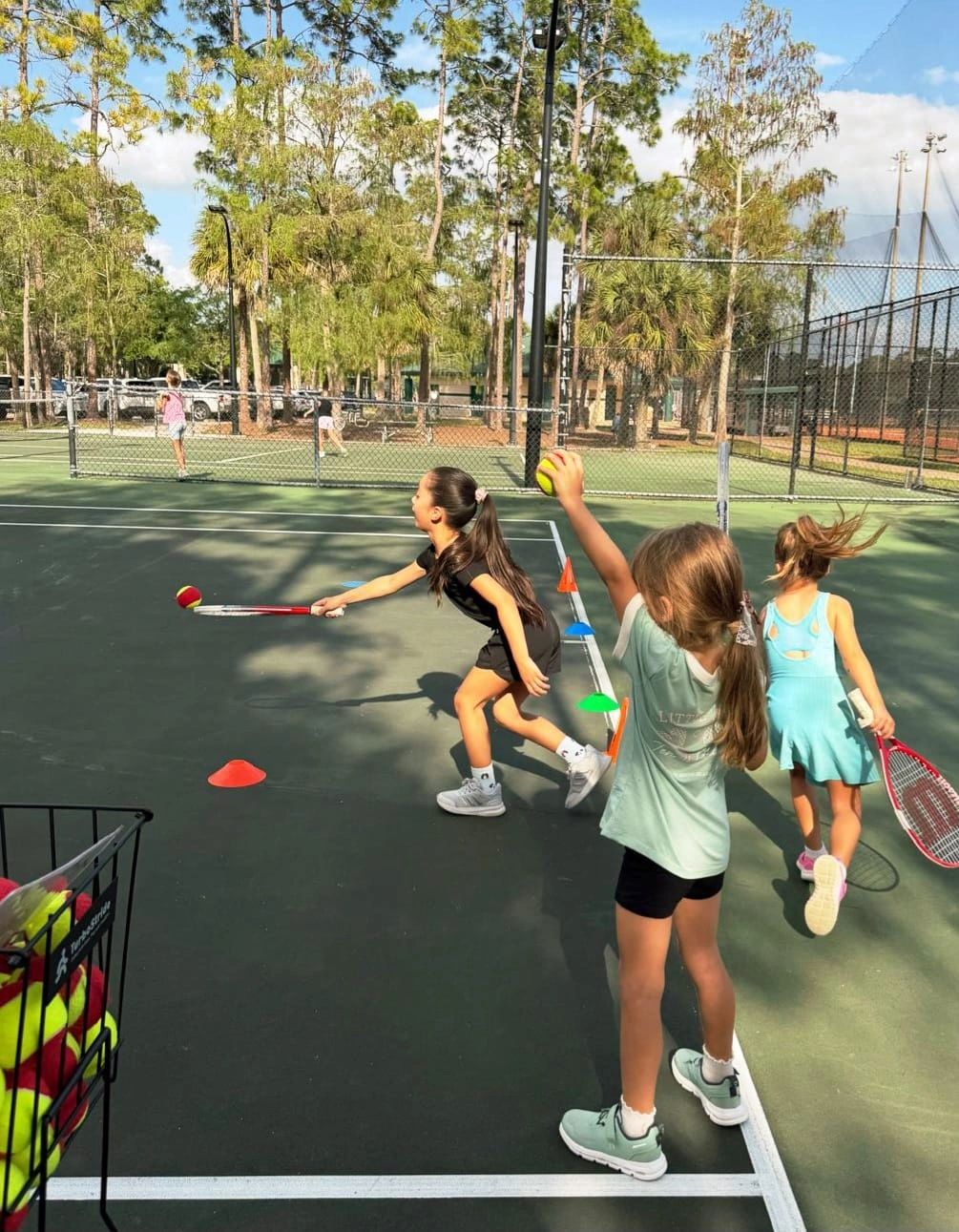 Tennis lesson outdoor